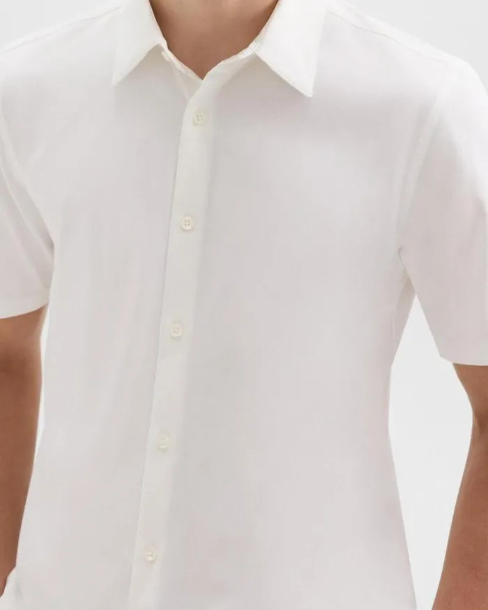 Shirts Men Theory Irving ShortSleeve Shirt In Structure Knit White Shirts Men Theory Irving ShortSleeve Shirt In Structure Knit White