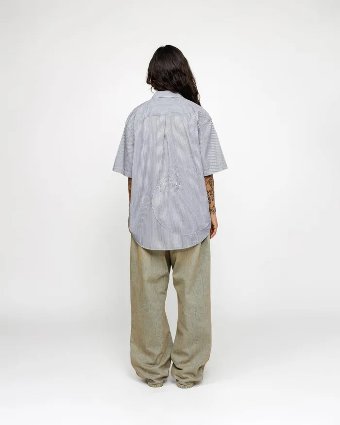 Shirts MenWomen Stussy BOXY SS SHIRT 8 BALL STRIPE Navy
