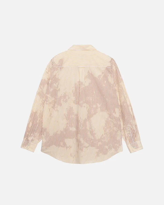 Shirts MenWomen Stussy CLASSIC LS SHIRT BLEACHED POPLIN Tan