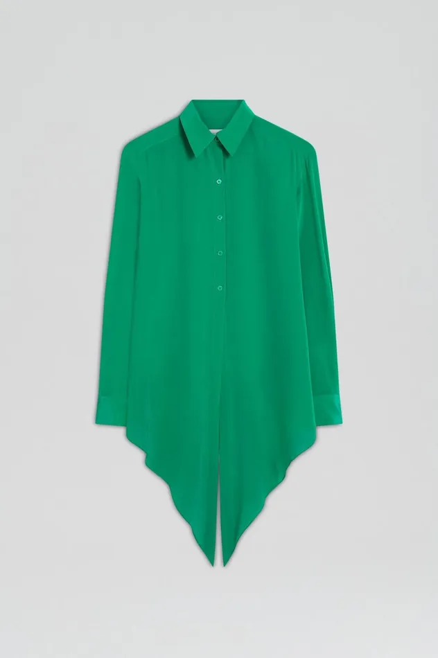 Shirts Women Scanlan Theodore SILK TIE FRONT SHIRT Emerald Shirts Women Scanlan Theodore SILK TIE FRONT SHIRT Emerald