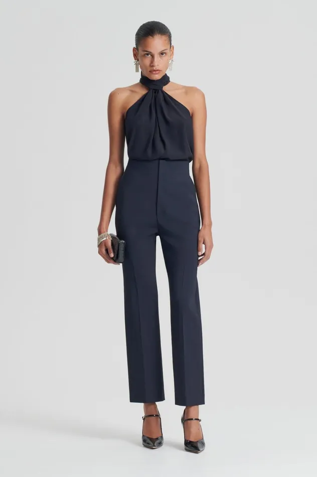 Shirts Women Scanlan Theodore SILK TIE NECK CAMI Navy