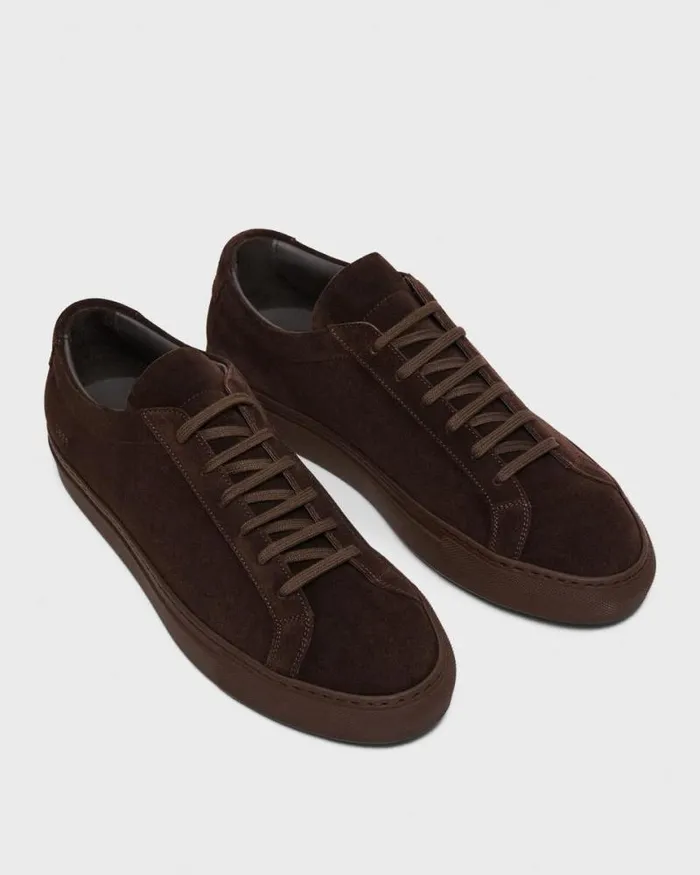 Shoes Men Theory Common Projects Mens Original Achilles Sneakers Dark Brown