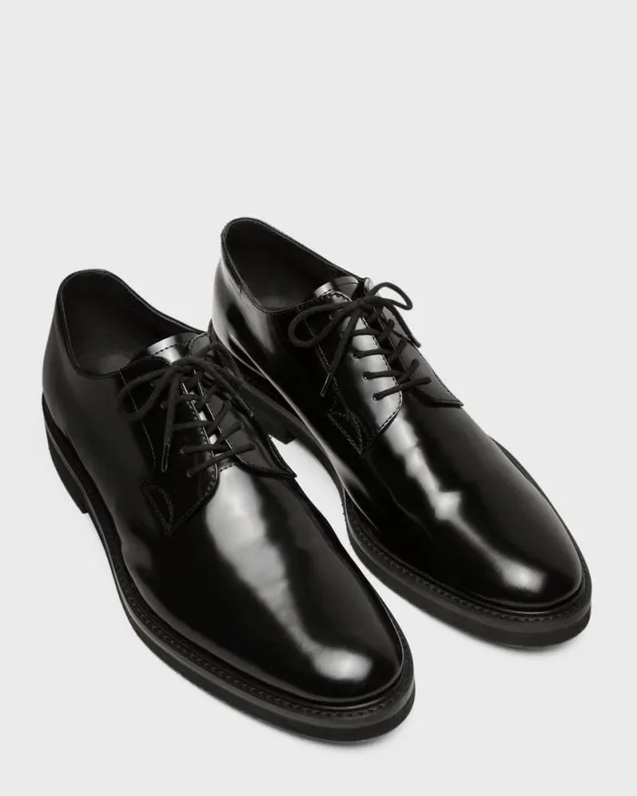 Shoes Men Theory Oxford Shoe In Leather Black Shoes Men Theory Oxford Shoe In Leather Black