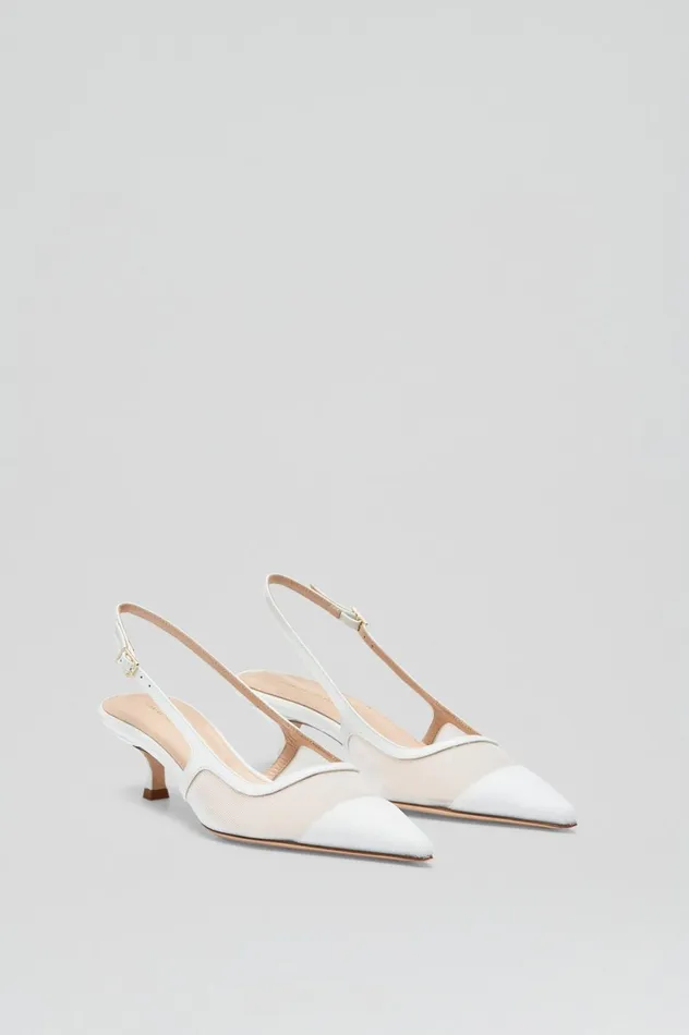 Shoes Women Scanlan Theodore FINE MESH SLINGBACK 45 White