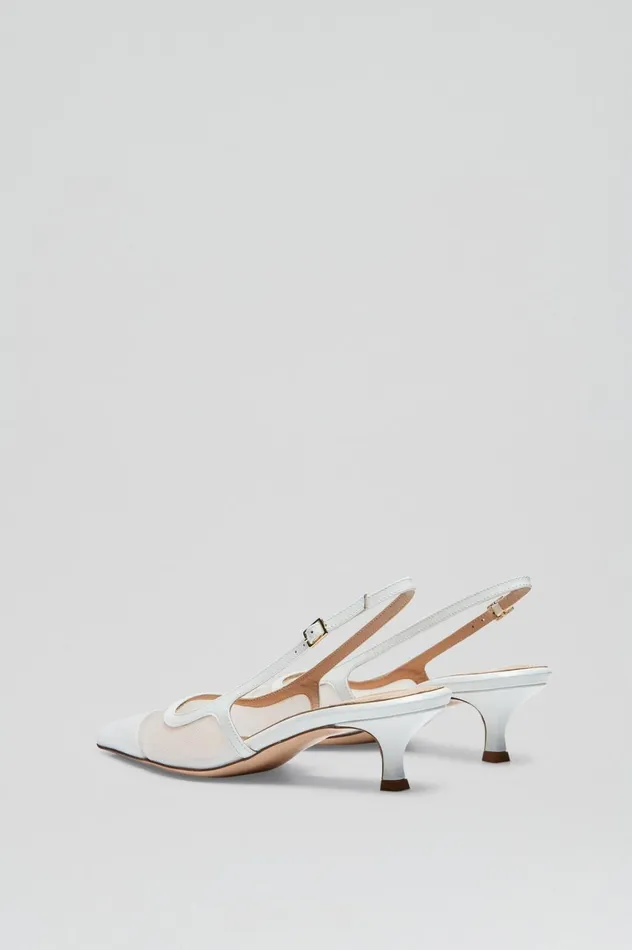 Shoes Women Scanlan Theodore FINE MESH SLINGBACK 45 White Shoes Women Scanlan Theodore FINE MESH SLINGBACK 45 White