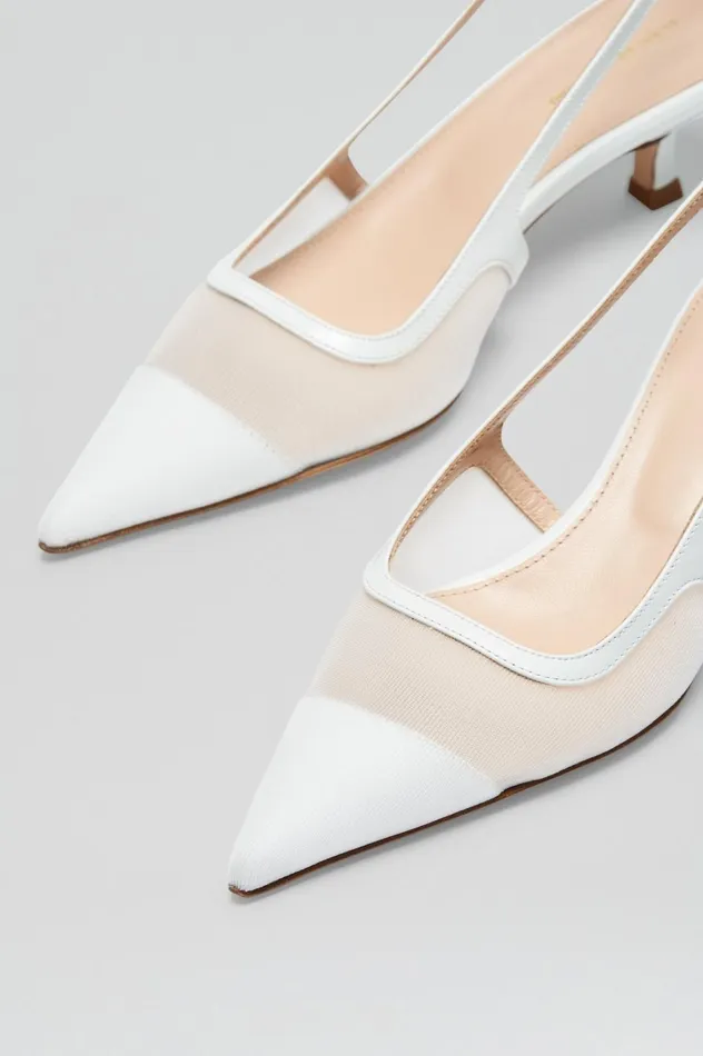 Shoes Women Scanlan Theodore FINE MESH SLINGBACK 45 White Shoes Women Scanlan Theodore FINE MESH SLINGBACK 45 White