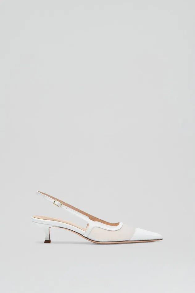 Shoes Women Scanlan Theodore FINE MESH SLINGBACK 45 White Shoes Women Scanlan Theodore FINE MESH SLINGBACK 45 White