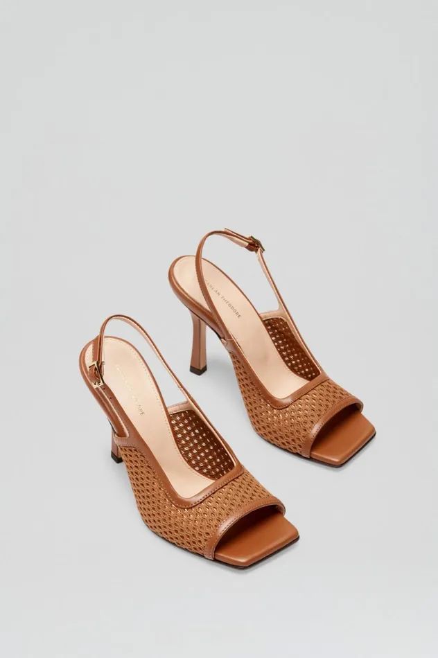 Shoes Women Scanlan Theodore MESH SLINGBACK 95 Tan Shoes Women Scanlan Theodore MESH SLINGBACK 95 Tan