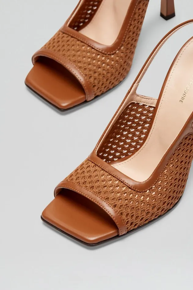 Shoes Women Scanlan Theodore MESH SLINGBACK 95 Tan Shoes Women Scanlan Theodore MESH SLINGBACK 95 Tan