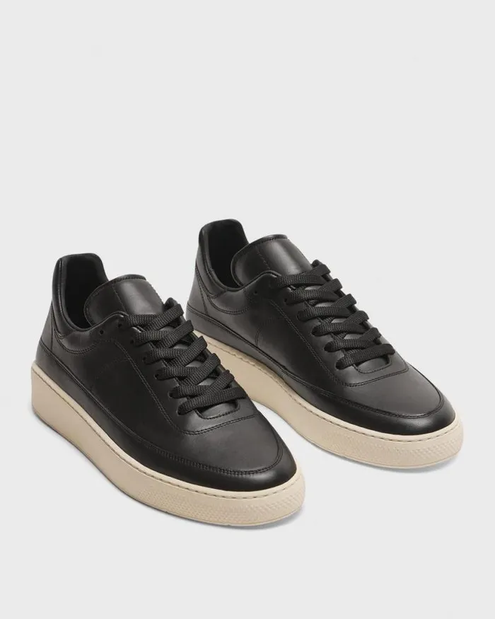 Shoes Women Theory Sneaker In Leather Black
