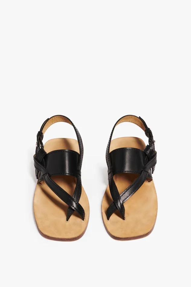 Shoes Women Victoria Beckham Eve Flat Sandal In Black