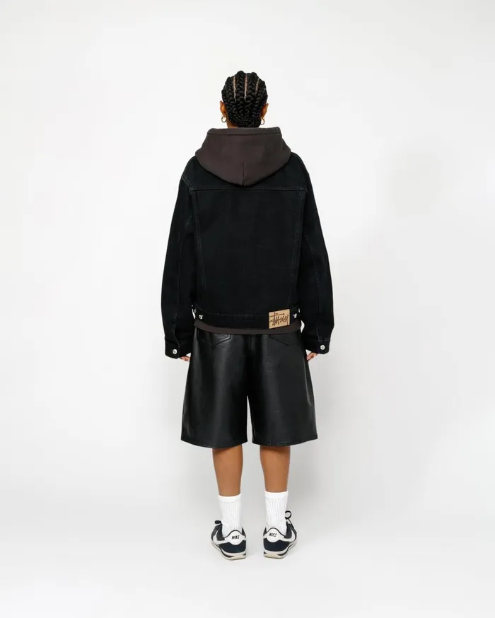 Shorts MenWomen Stussy BIG OL039 SHORT LEATHER Black Shorts MenWomen Stussy BIG OL039 SHORT LEATHER Black