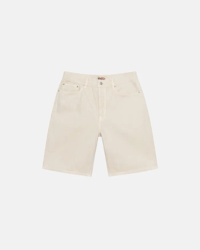 Shorts MenWomen Stussy BIG OL039 SHORT WASHED CANVAS Vintage Natural