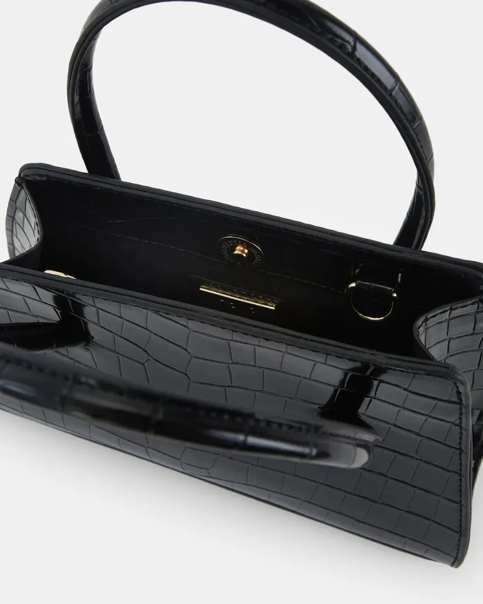 Shoulder Bags Women NOVO Shoes ALTON Black Croc TOP HANDLE BAG