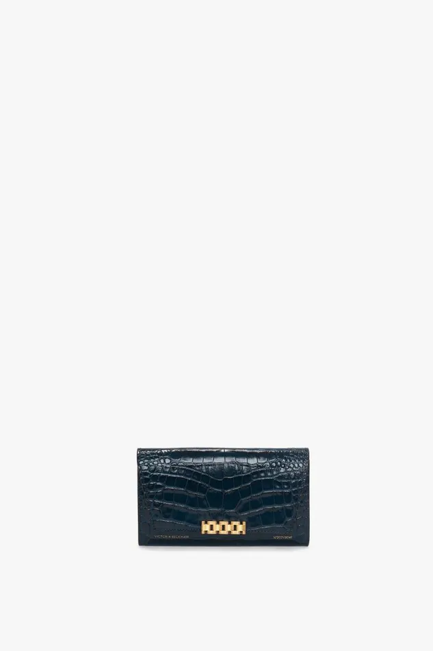 Shoulder Bags Women Victoria Beckham Wallet On Chain In Midnight CrocEffect Leather Shoulder Bags Women Victoria Beckham Wallet On Chain In Midnight CrocEffect Leather