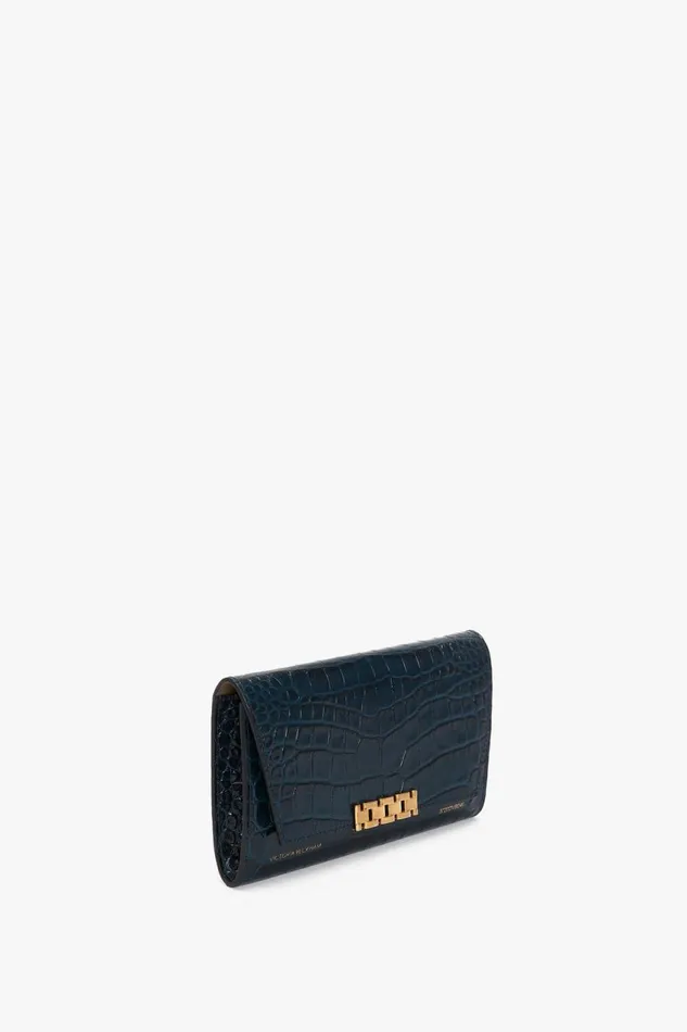 Shoulder Bags Women Victoria Beckham Wallet On Chain In Midnight CrocEffect Leather Shoulder Bags Women Victoria Beckham Wallet On Chain In Midnight CrocEffect Leather