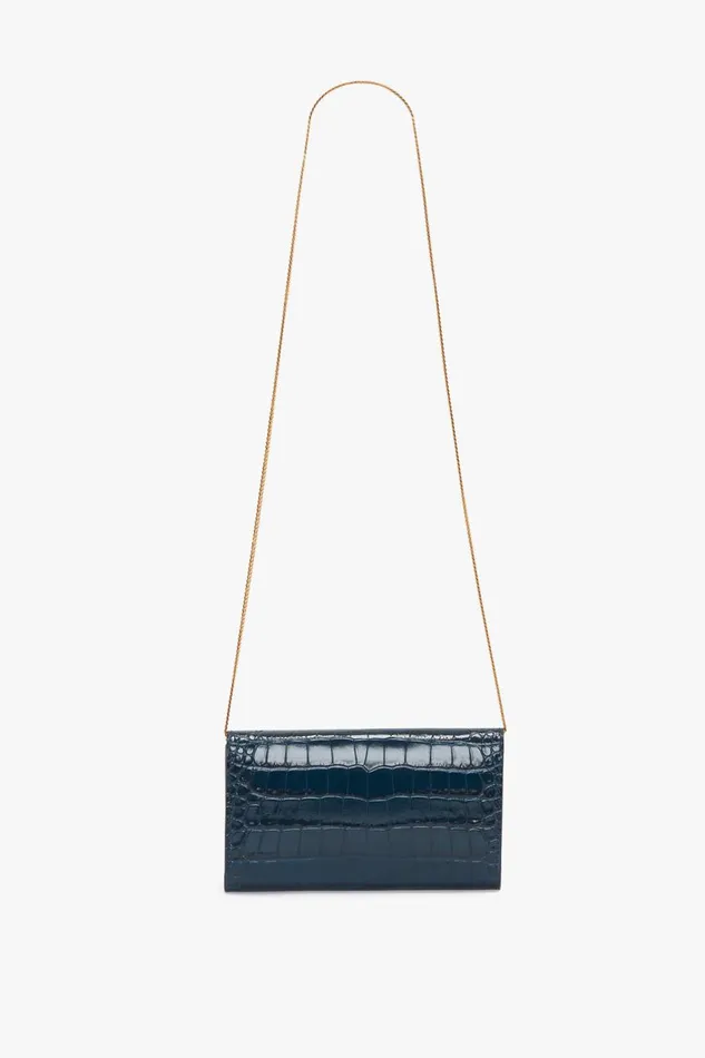 Shoulder Bags Women Victoria Beckham Wallet On Chain In Midnight CrocEffect Leather Shoulder Bags Women Victoria Beckham Wallet On Chain In Midnight CrocEffect Leather