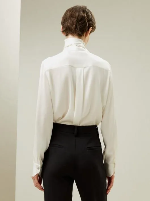Silk Turtleneck Ribbon Blouse Women Blouses Lilysilk Shirts