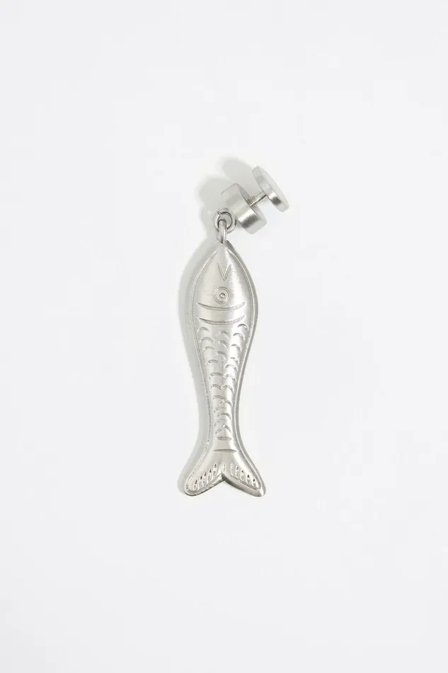 Silver Brushed Fish Charm Silver Women Bimba Y Lola Bag Charms