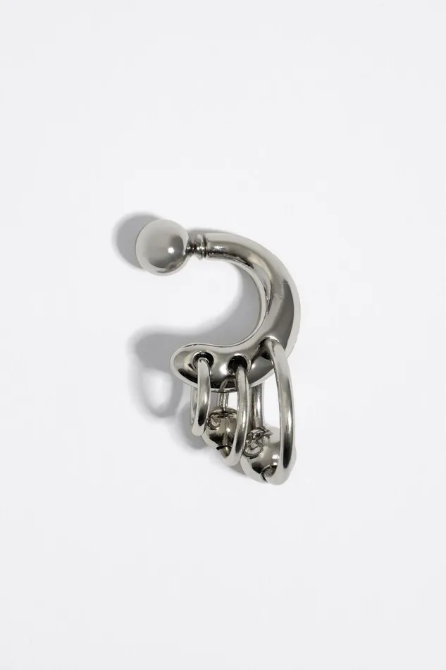 Silver Hoop Earring Dark Silver Women Bimba Y Lola Jewelry