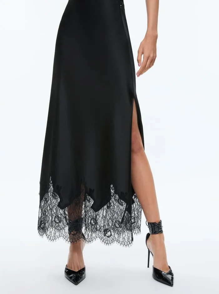 Skirts Women Alice Olivia Maeve Slip Skirt Black