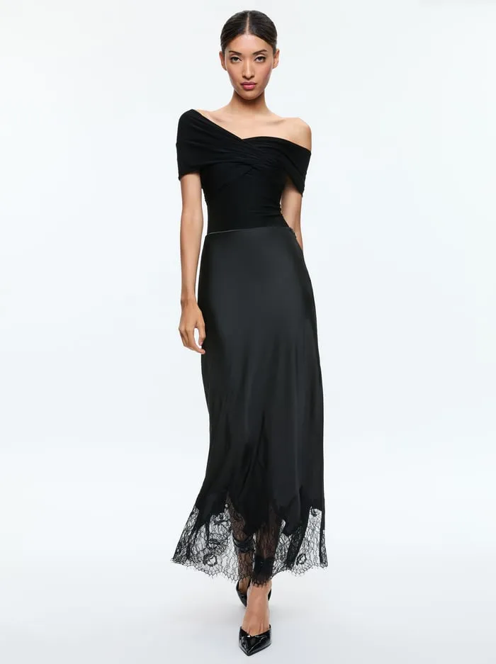 Skirts Women Alice Olivia Maeve Slip Skirt Black