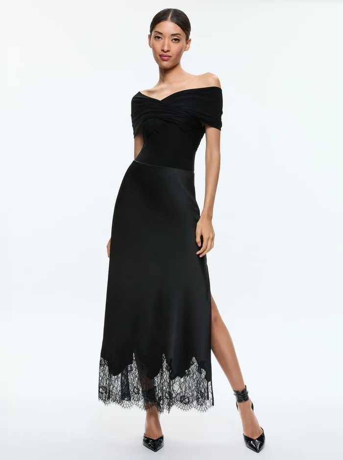 Skirts Women Alice Olivia Maeve Slip Skirt Black