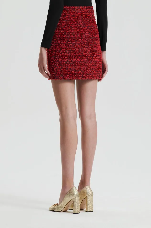 Skirts Women Scanlan Theodore BOUCLE MINI Red Skirts Women Scanlan Theodore BOUCLE MINI Red