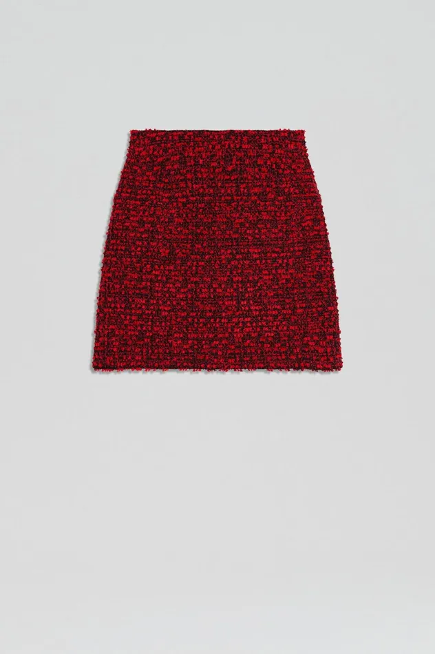 Skirts Women Scanlan Theodore BOUCLE MINI Red Skirts Women Scanlan Theodore BOUCLE MINI Red