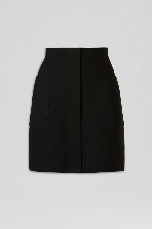Skirts Women Scanlan Theodore CREPE KNIT POCKET MINI SKIRT Black Skirts Women Scanlan Theodore CREPE KNIT POCKET MINI SKIRT Black
