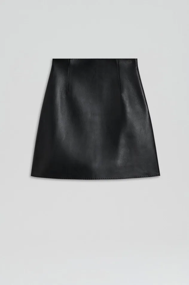 Skirts Women Scanlan Theodore LEATHER BONDED MINI Black Skirts Women Scanlan Theodore LEATHER BONDED MINI Black