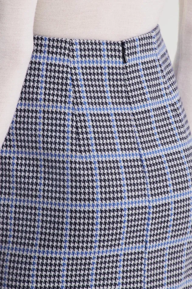 Skirts Women Scanlan Theodore PLAID SCUBA SKIRT Cobalt Skirts Women Scanlan Theodore PLAID SCUBA SKIRT Cobalt