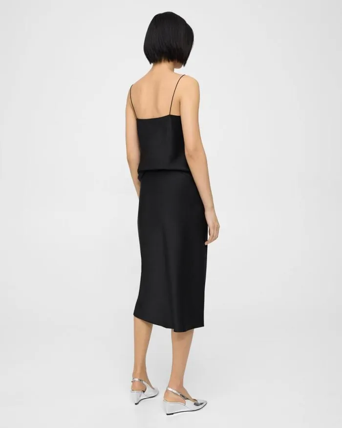 Skirts Women Theory Slip Skirt In Satin Black Skirts Women Theory Slip Skirt In Satin Black