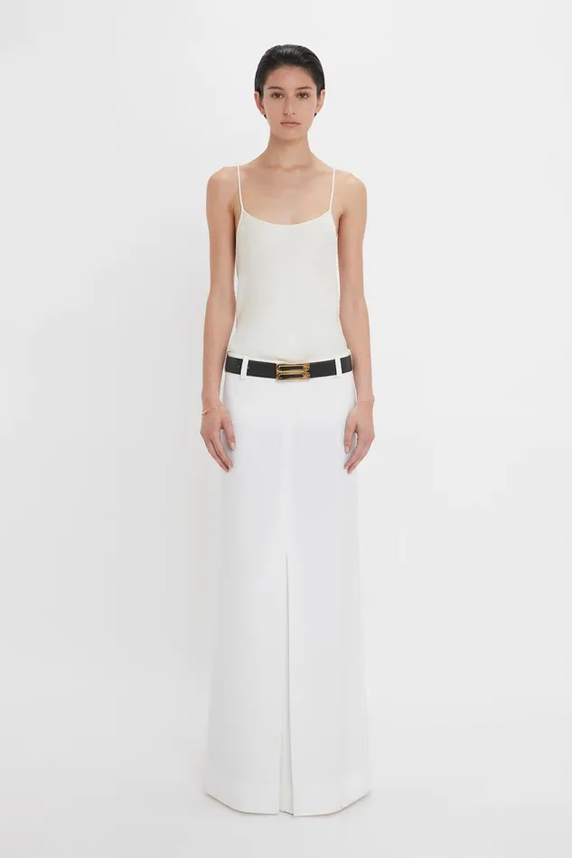 Skirts Women Victoria Beckham Exclusive Tailored FloorLength Pleated Skirt In Ivory