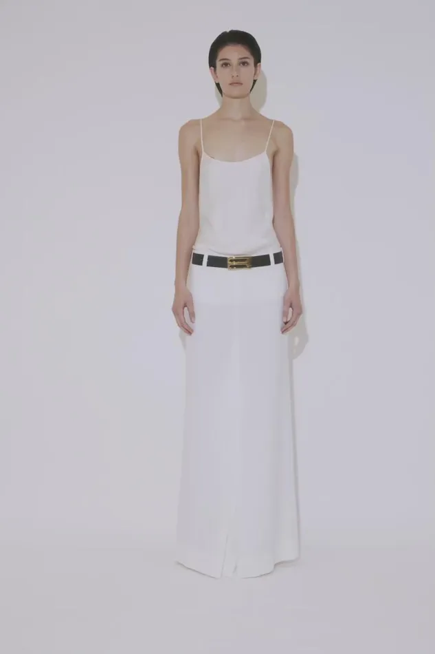 Skirts Women Victoria Beckham Exclusive Tailored FloorLength Pleated Skirt In Ivory