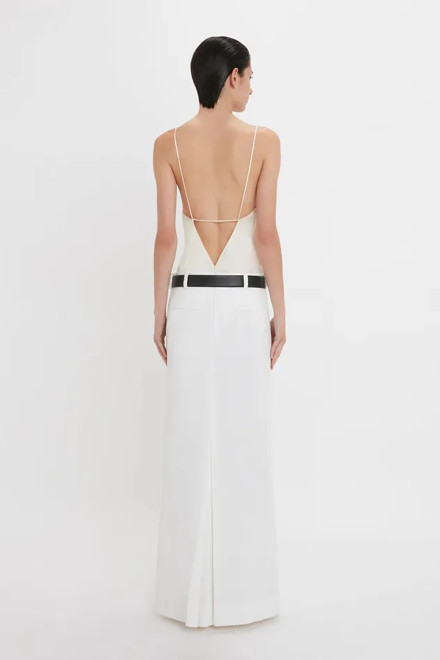 Skirts Women Victoria Beckham Exclusive Tailored FloorLength Pleated Skirt In Ivory