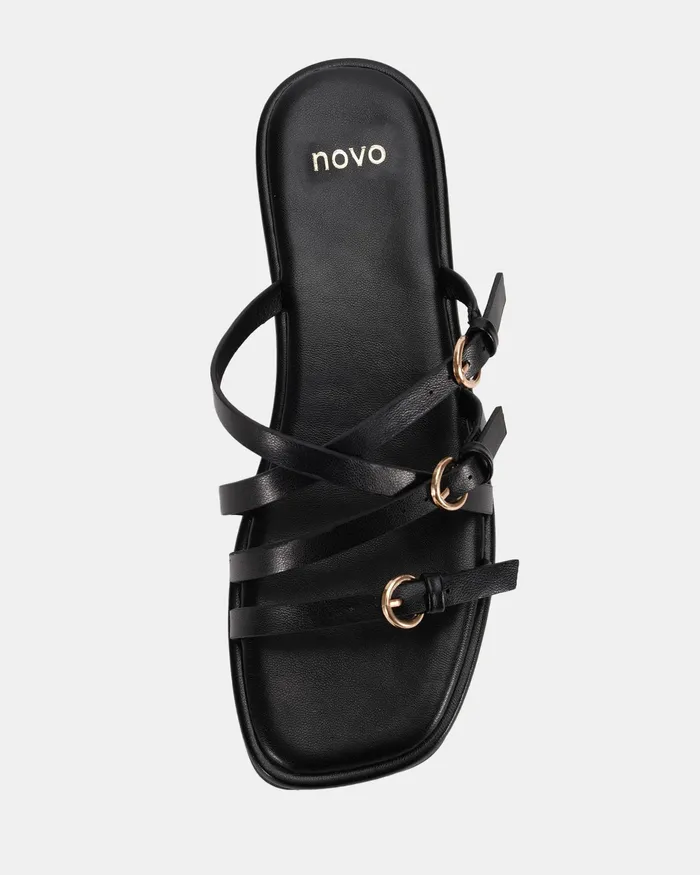Slides NOVO Shoes Women RIDLEY BLACK Sandals