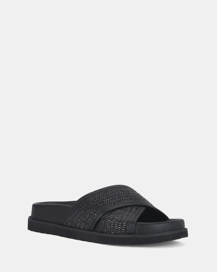 Slides NOVO Shoes Women SAOIRSE BLACK RAFFIA