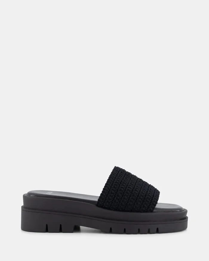 Slides NOVO Shoes Women SCULLY BLACK Flatform