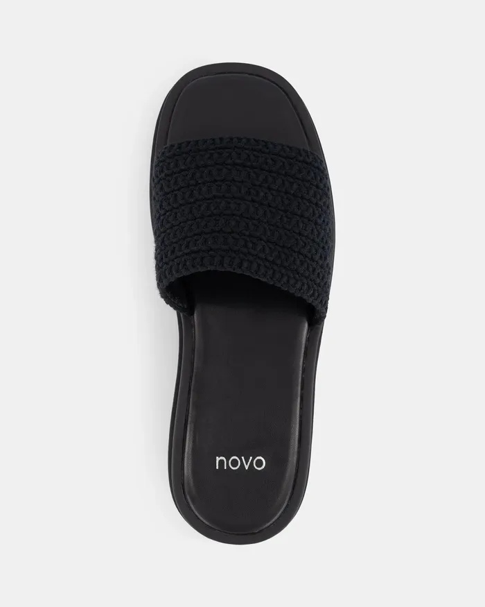 Slides NOVO Shoes Women SCULLY BLACK Flatform