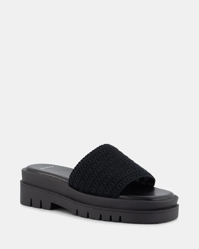 Slides NOVO Shoes Women SCULLY BLACK Flatform