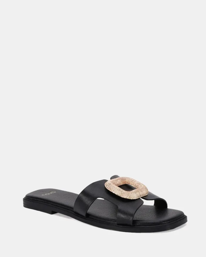Slides RAYA BLACK Sandals 8211 NOVO Shoes Women
