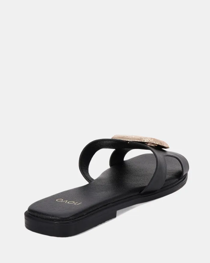 Slides RAYA BLACK Sandals 8211 NOVO Shoes Women