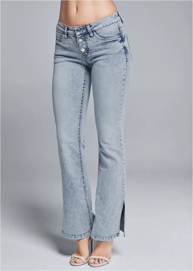 SLIT DETAIL BOOTCUT JEANS Light Wash Women VENUS Bootcut and Flare