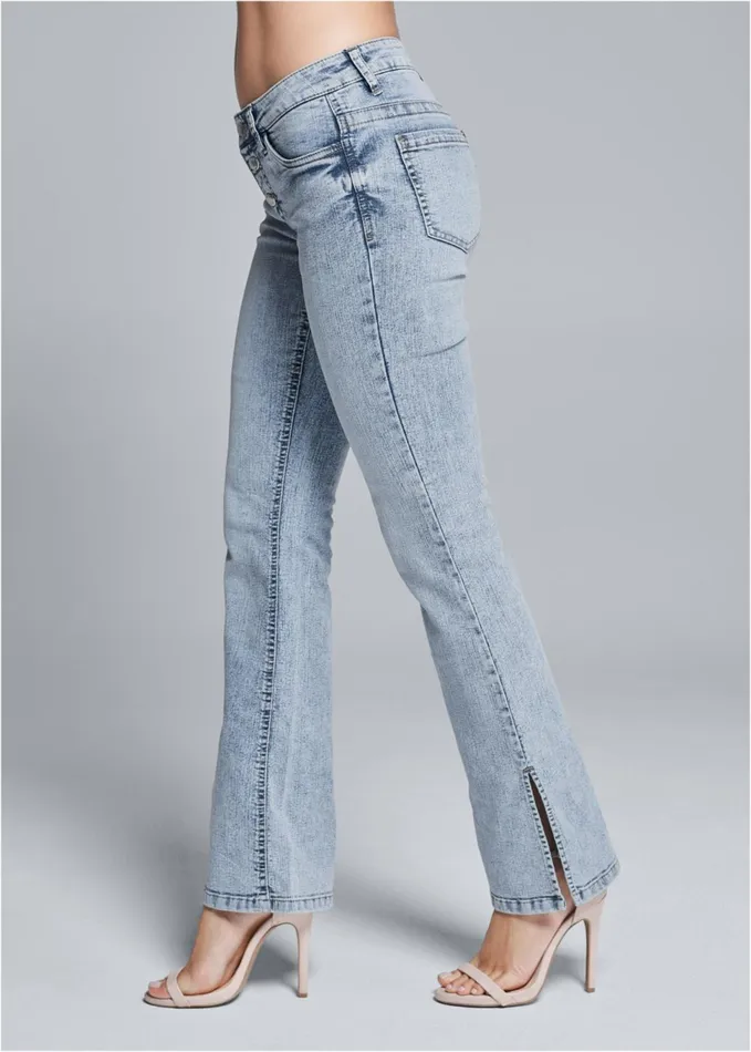 SLIT DETAIL BOOTCUT JEANS Light Wash Women VENUS Bootcut and Flare