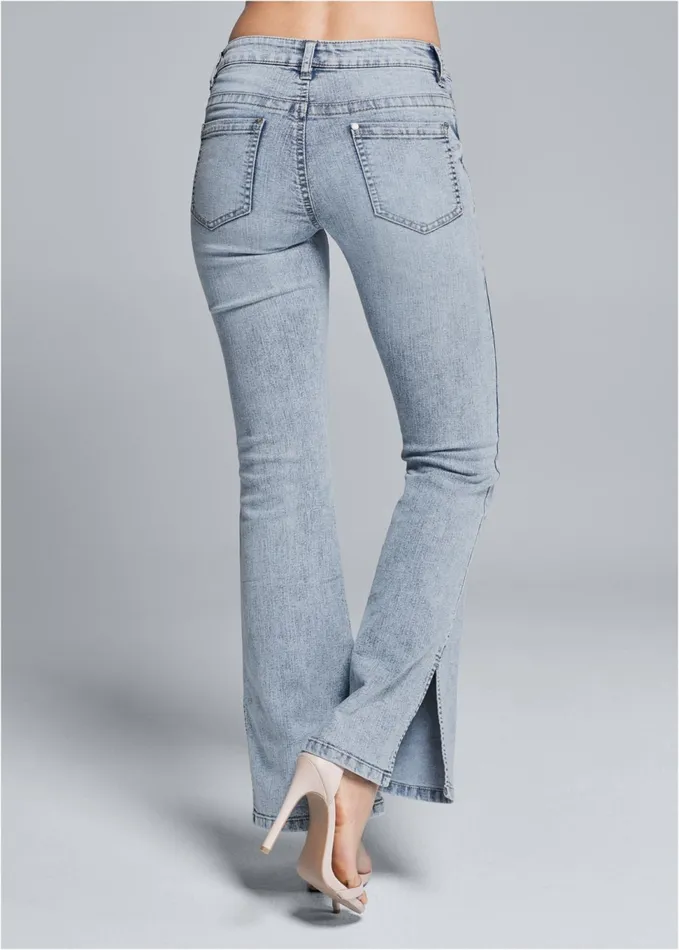 SLIT DETAIL BOOTCUT JEANS Light Wash Women VENUS Bootcut and Flare