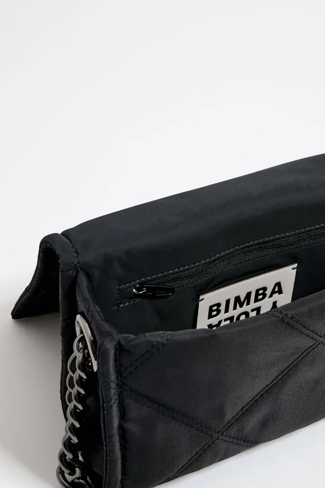 Small Black Flap Bag Black Women Bimba Y Lola Crossbody Bags Small Black Flap Bag Black Women Bimba Y Lola Crossbody Bags