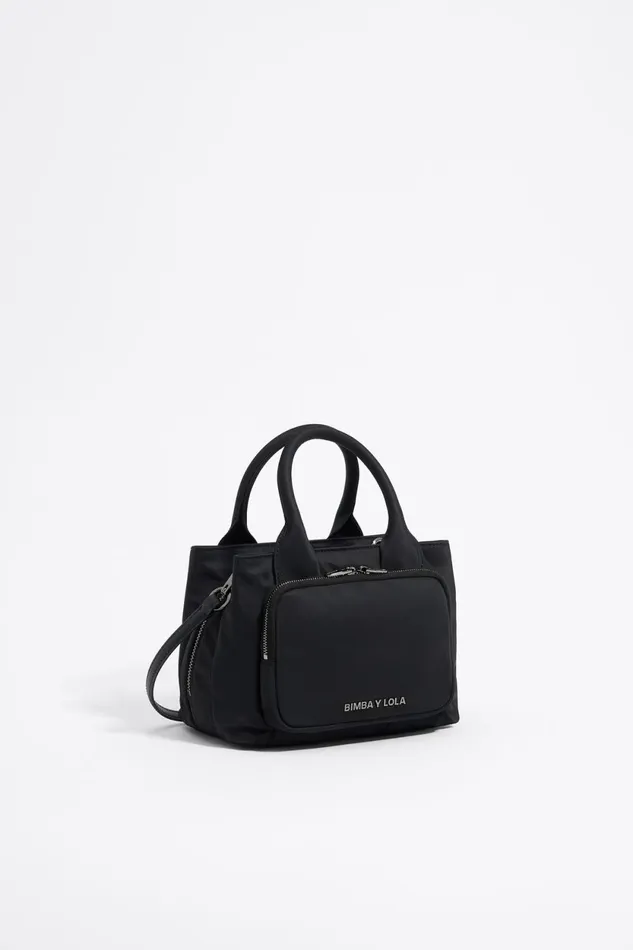 Small Black Nylon Pocket Handbag Black Women Bimba Y Lola Handbags Small Black Nylon Pocket Handbag Black Women Bimba Y Lola Handbags