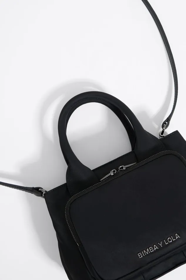Small Black Nylon Pocket Handbag Black Women Bimba Y Lola Handbags Small Black Nylon Pocket Handbag Black Women Bimba Y Lola Handbags