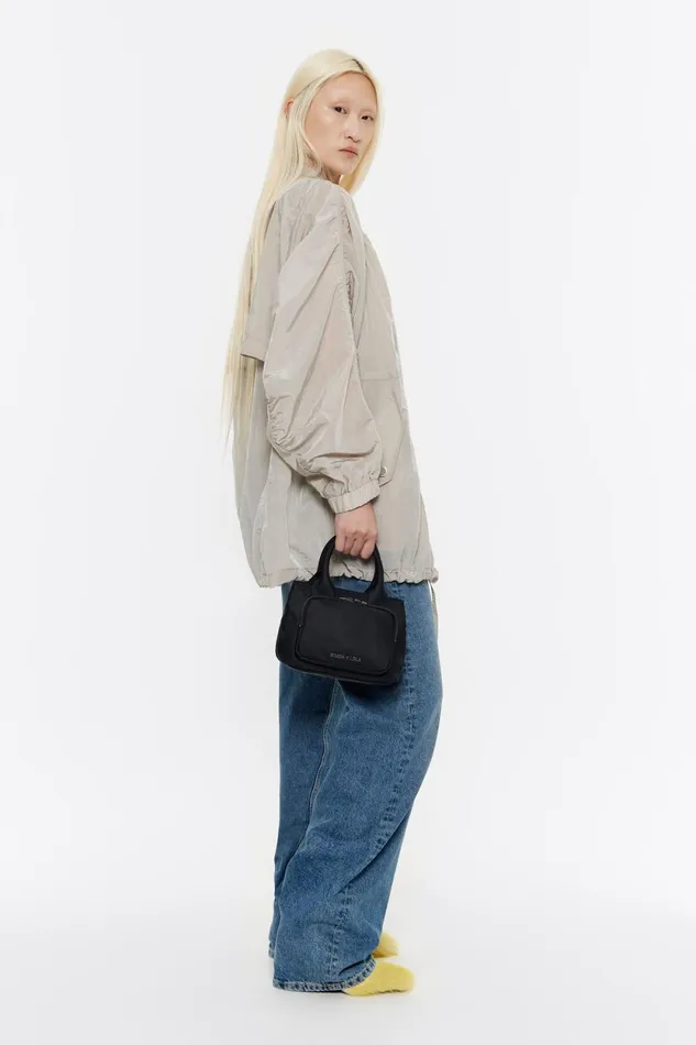 Small Black Nylon Pocket Handbag Black Women Bimba Y Lola Handbags Small Black Nylon Pocket Handbag Black Women Bimba Y Lola Handbags